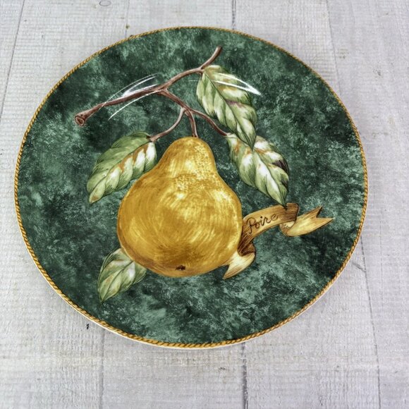 American Atelier LATTICE FRUIT 5031 Porcelain Round Salad Lunch Plates Set of 4 - Picture 4 of 16